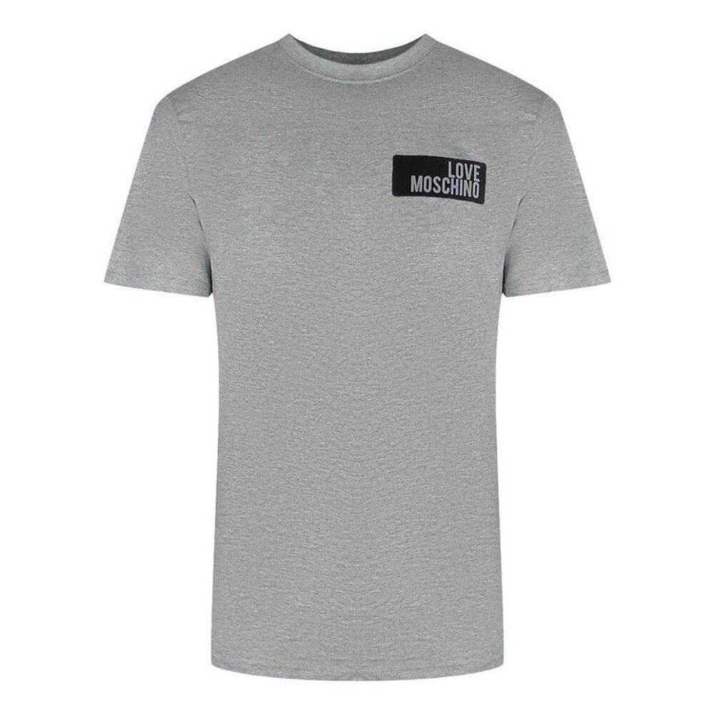 Love Moschino Mens Block Logo T-Shirt / Gray